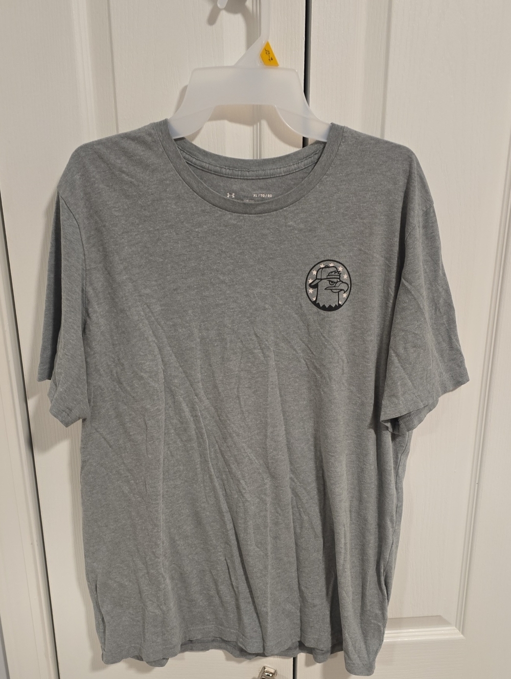 Under Armour Men's Grey Short Sleeve Logo Tee with Small Chest Emblem